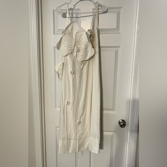 Off-White Garden Lenzing™ Ecovero™ Euroflax™ Midi Dress XL - Picture 5 of 6